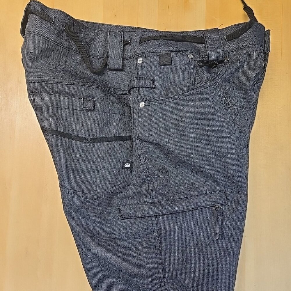 686 Snowboard Pants Mens Medium InfiDRY Reserved Raw 10,000 MM Waterproof Gray - Picture 9 of 13